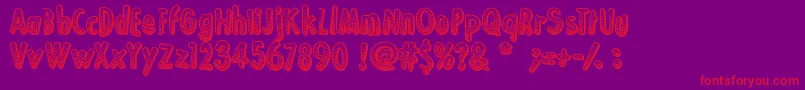 KaBoing Font – Red Fonts on Purple Background