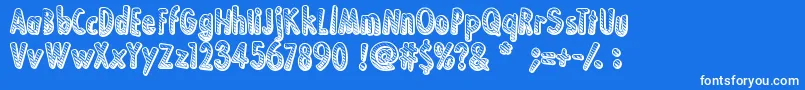 フォントKaBoing – 青い背景に白い文字
