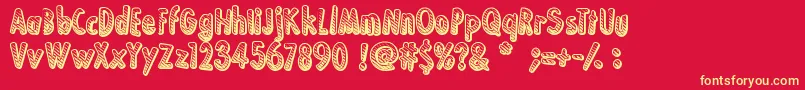KaBoing Font – Yellow Fonts on Red Background
