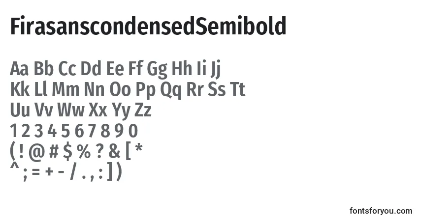 FirasanscondensedSemibold-fontti – aakkoset, numerot, erikoismerkit