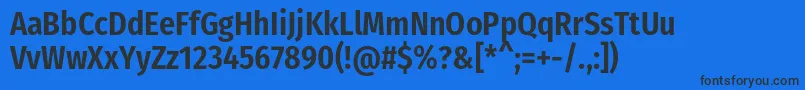 FirasanscondensedSemibold-Schriftart – Schwarze Schriften auf blauem Hintergrund