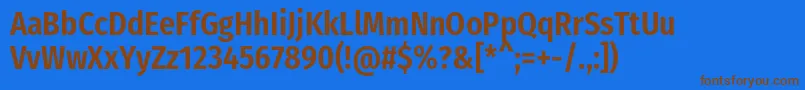 FirasanscondensedSemibold Font – Brown Fonts on Blue Background