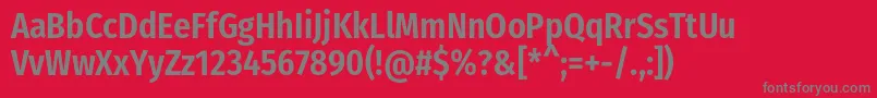 Fonte FirasanscondensedSemibold – fontes cinzas em um fundo vermelho