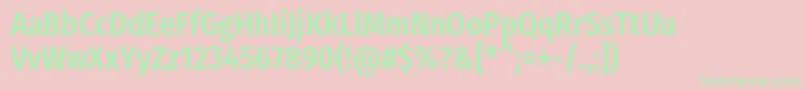 Fonte FirasanscondensedSemibold – fontes verdes em um fundo rosa