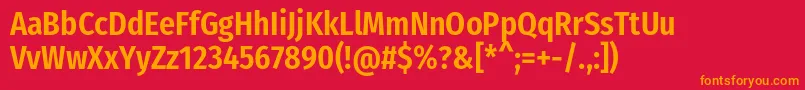 フォントFirasanscondensedSemibold – 赤い背景にオレンジの文字
