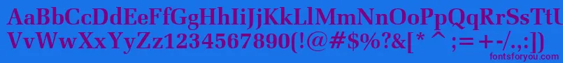 ZapfelliptBtBold-Schriftart – Violette Schriften auf blauem Hintergrund