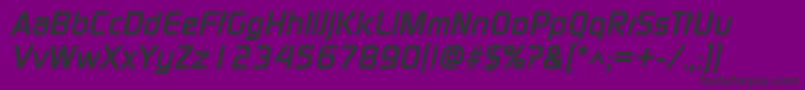 Czcionka ModaerneBoldItalic – czarne czcionki na fioletowym tle