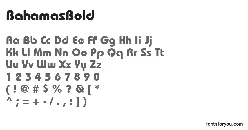 Schriftart BahamasBold – Alphabet, Zahlen, spezielle Symbole
