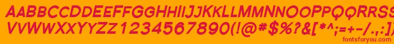 SfflorencesansscblackItali Font – Red Fonts on Orange Background
