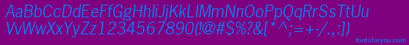 Шрифт MacroSsiItalic – синие шрифты на фиолетовом фоне