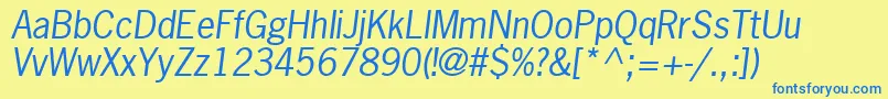 MacroSsiItalic Font – Blue Fonts on Yellow Background