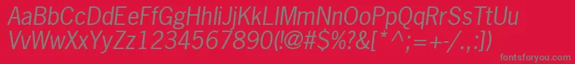 MacroSsiItalic Font – Gray Fonts on Red Background