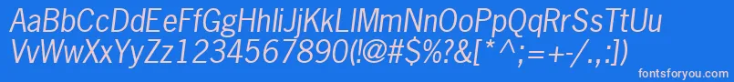 MacroSsiItalic Font – Pink Fonts on Blue Background