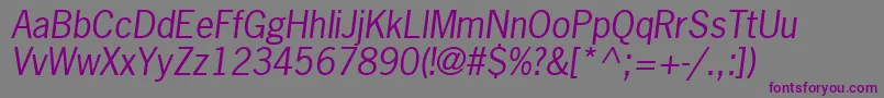 MacroSsiItalic Font – Purple Fonts on Gray Background