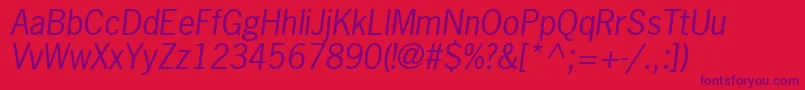MacroSsiItalic Font – Purple Fonts on Red Background