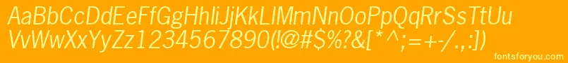 MacroSsiItalic Font – Yellow Fonts on Orange Background