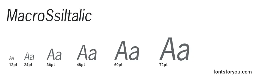 Größen der Schriftart MacroSsiItalic
