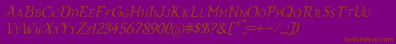 VecnaItalic Font – Brown Fonts on Purple Background