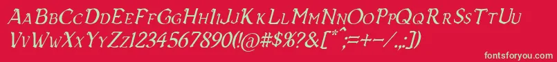 fuente VecnaItalic – Fuentes Verdes Sobre Fondo Rojo