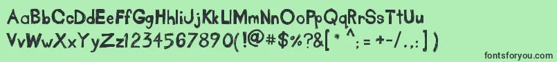 TakeOutTheGarbage Font – Black Fonts on Green Background