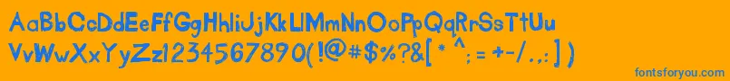 TakeOutTheGarbage Font – Blue Fonts on Orange Background