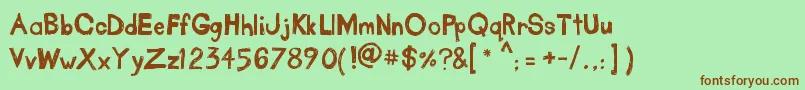 TakeOutTheGarbage Font – Brown Fonts on Green Background