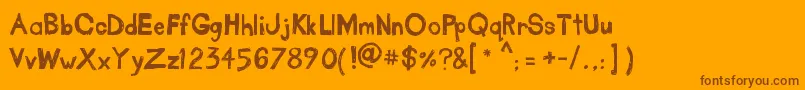 TakeOutTheGarbage-Schriftart – Braune Schriften auf orangefarbenem Hintergrund