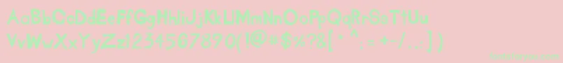 TakeOutTheGarbage Font – Green Fonts on Pink Background