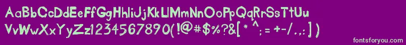 TakeOutTheGarbage Font – Green Fonts on Purple Background