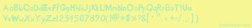 TakeOutTheGarbage Font – Green Fonts on Yellow Background