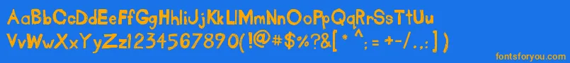TakeOutTheGarbage Font – Orange Fonts on Blue Background