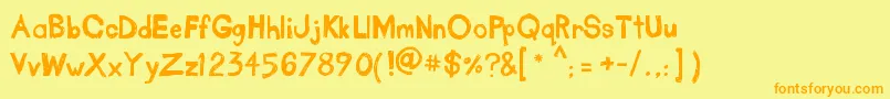 TakeOutTheGarbage Font – Orange Fonts on Yellow Background