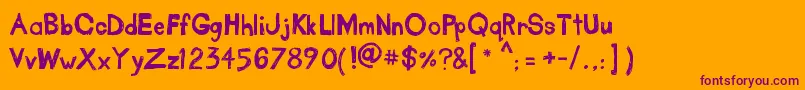 TakeOutTheGarbage Font – Purple Fonts on Orange Background