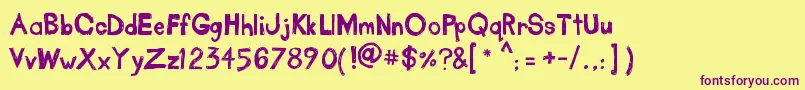 TakeOutTheGarbage Font – Purple Fonts on Yellow Background