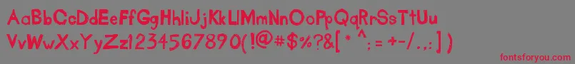 フォントTakeOutTheGarbage – 赤い文字の灰色の背景