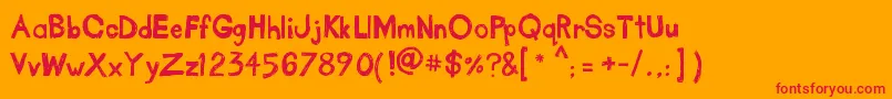 TakeOutTheGarbage Font – Red Fonts on Orange Background