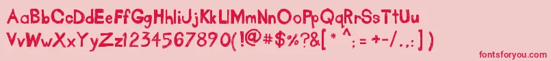 TakeOutTheGarbage Font – Red Fonts on Pink Background