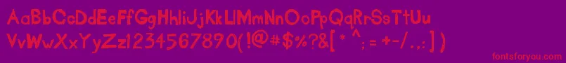 TakeOutTheGarbage Font – Red Fonts on Purple Background