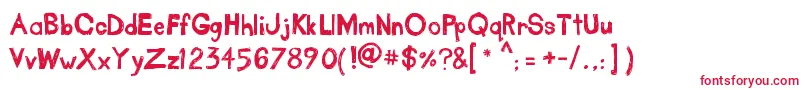 TakeOutTheGarbage Font – Red Fonts on White Background