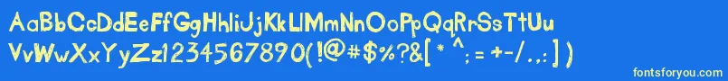 TakeOutTheGarbage Font – Yellow Fonts on Blue Background