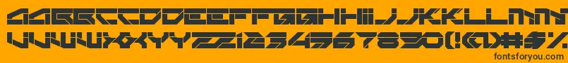 Rektec Font – Black Fonts on Orange Background