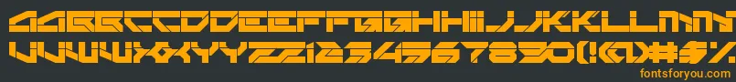 Rektec Font – Orange Fonts on Black Background