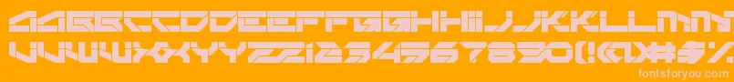 Rektec Font – Pink Fonts on Orange Background