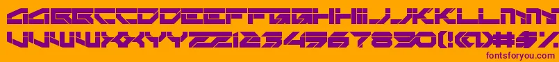 Rektec Font – Purple Fonts on Orange Background