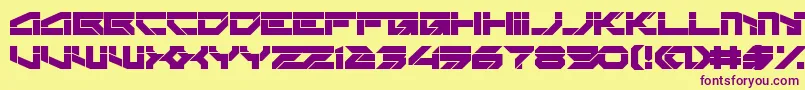 Rektec Font – Purple Fonts on Yellow Background
