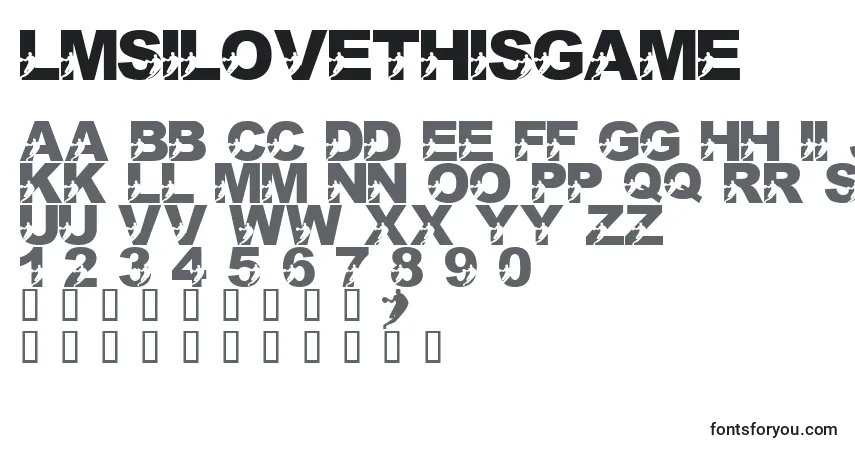 Schriftart LmsILoveThisGame – Alphabet, Zahlen, spezielle Symbole