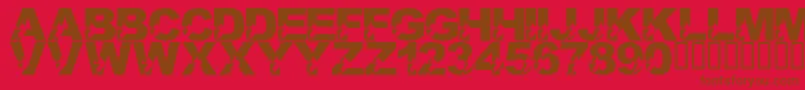 LmsILoveThisGame Font – Brown Fonts on Red Background