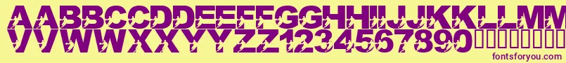 LmsILoveThisGame Font – Purple Fonts on Yellow Background