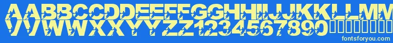 LmsILoveThisGame Font – Yellow Fonts on Blue Background