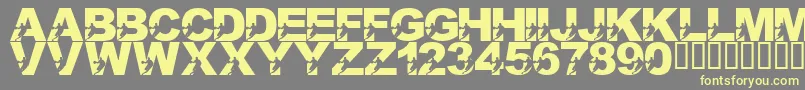 LmsILoveThisGame-fontti – keltaiset fontit harmaalla taustalla